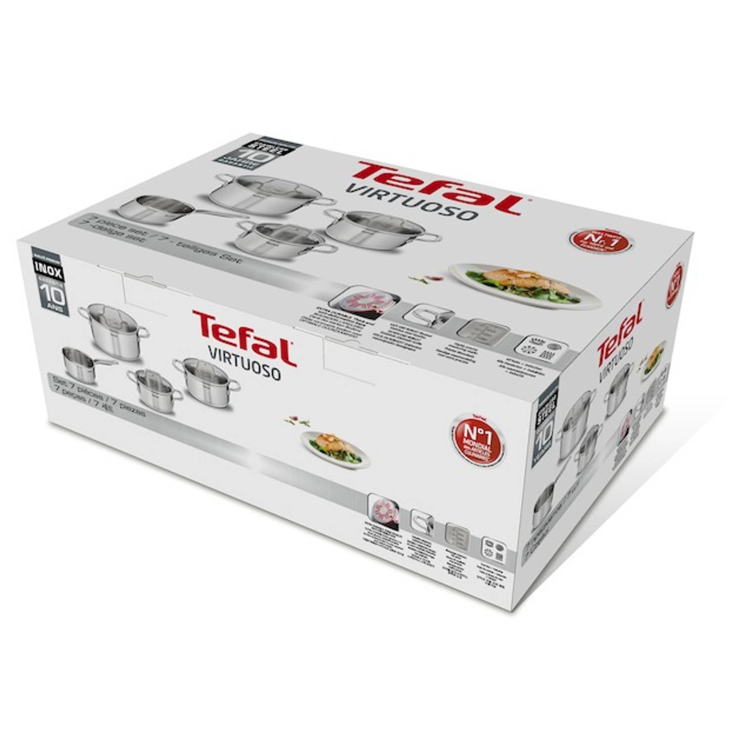 Tefal Virtuoso Pannenset RVS 5-delig steelpan Inductie