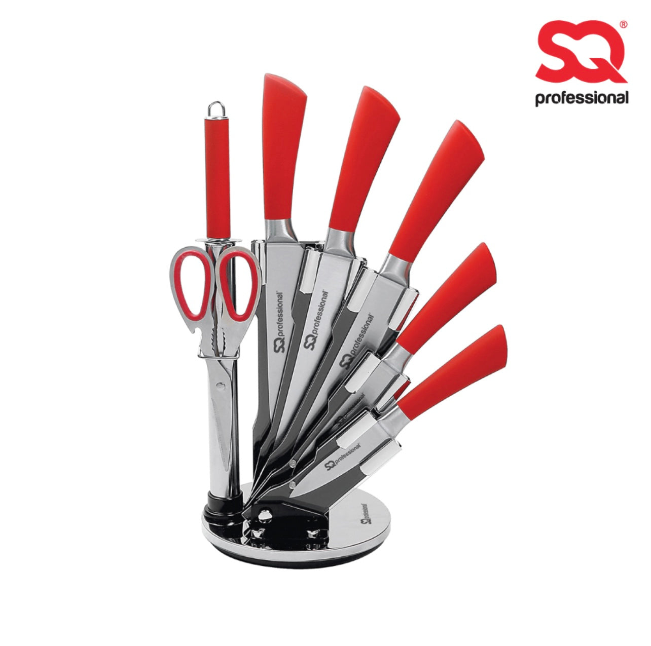 Kitchen Knife Set 8pc Red