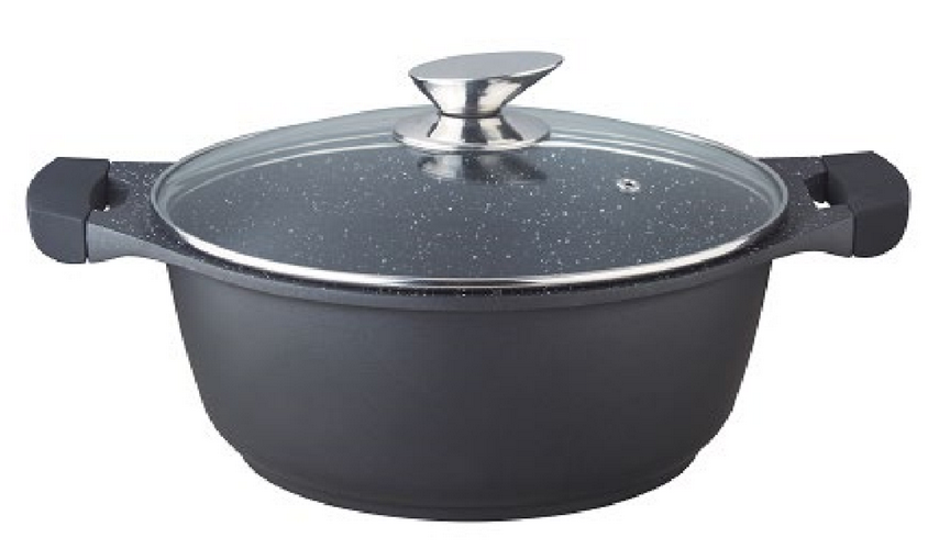 Swiss Pro+ Braadpan - Met Glazen Deksel - 28 Cm - Zwart